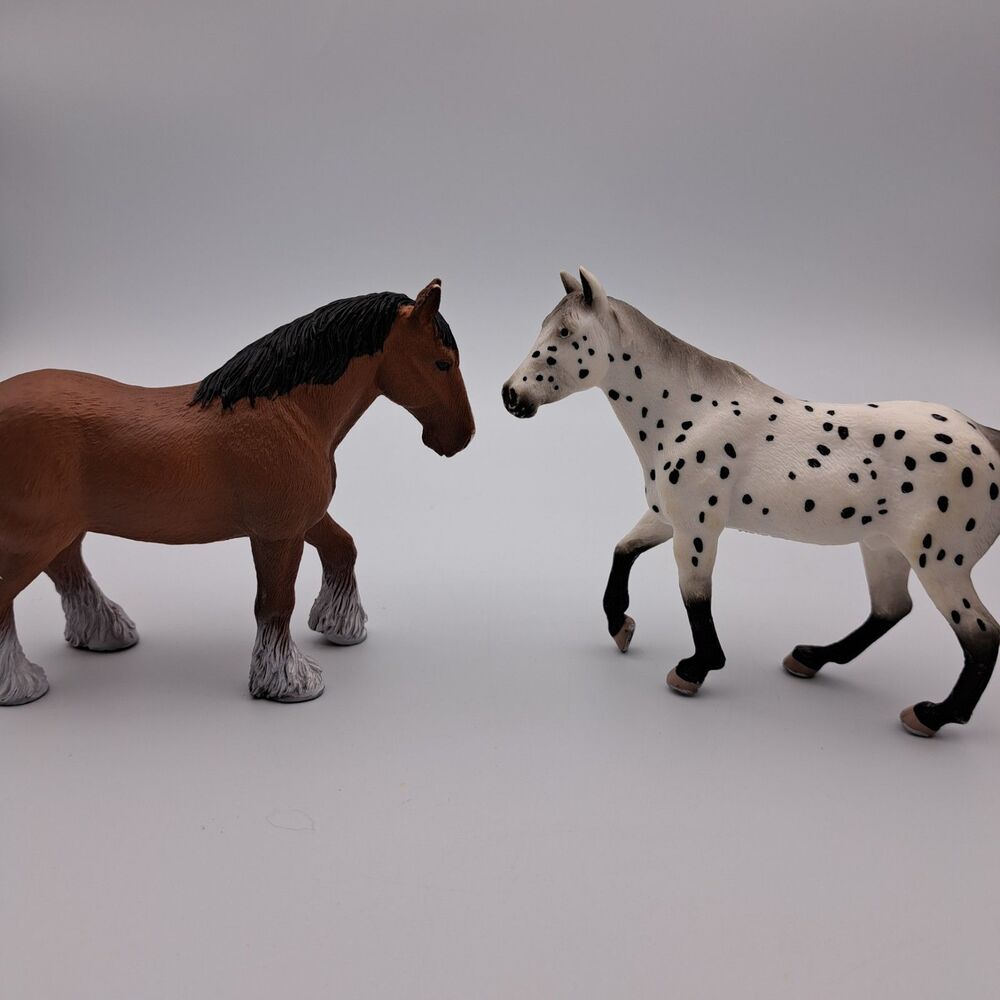 MOJO Appaloosa Stallion & Clydesdale Horse Figure Lot